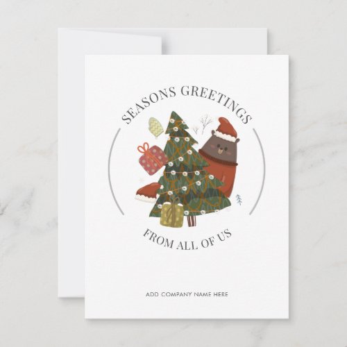 Add Your Business Logo Corporate Christmas Holiday Note Card