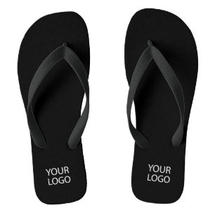 Add Your Business Logo Custom Black Flip Flops