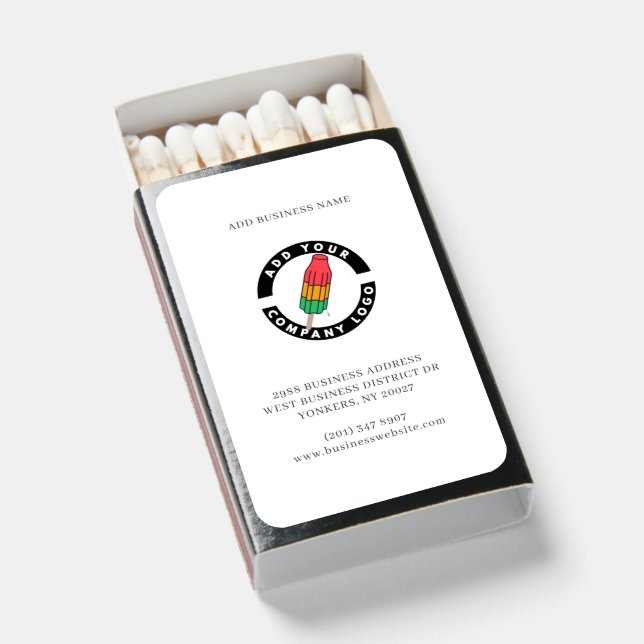 Add Your Business Logo Custom Company Branded Matchboxes (Front Open)