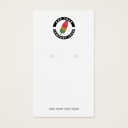 Add Your Business Logo Custom Earring Display Card