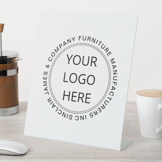 Add Your Business Logo Desktop  Pedestal Sign (In SItu)