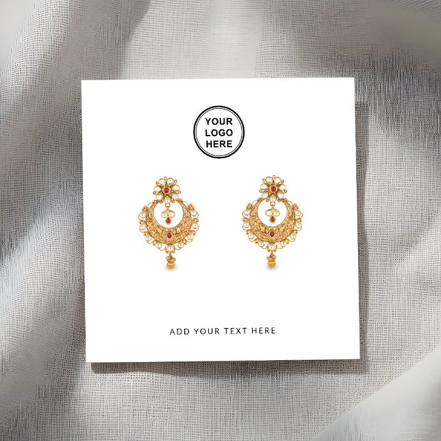 Add Your Business Logo Earrings Display Card (Creator Uploaded)