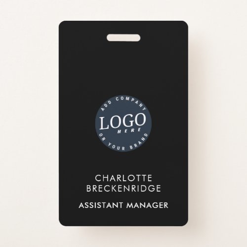 Add Your Business Logo Employees Staff Black ID Badge