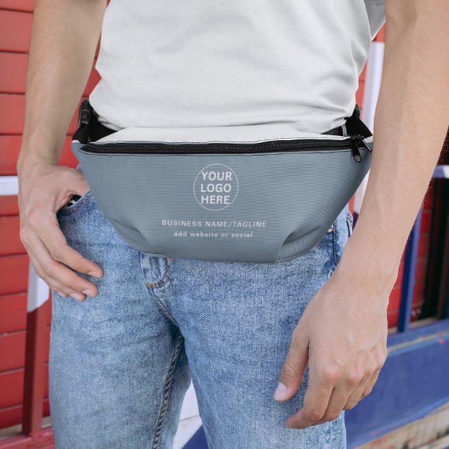 Add Your Business Logo l Dusty Blue Promotional  Fanny Pack (Creator Uploaded)