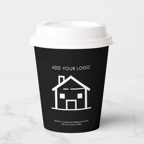 Add Your Business Logo Minimalist Real Estate Pape Paper Cups