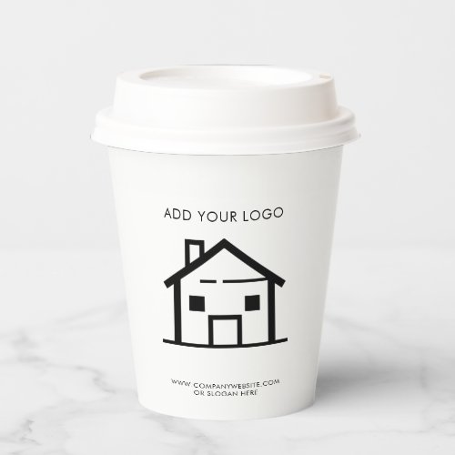 Add Your Business Logo Minimalist Real Estate Paper Cups