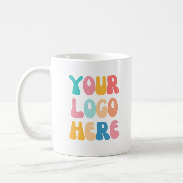 Add your business Logo Modern Minimal Simple Coffee Mug (Left)