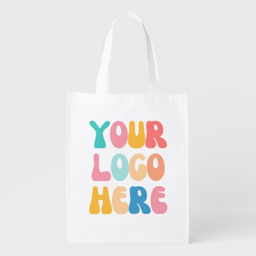 Add your business Logo Modern Minimal Simple Grocery Bag