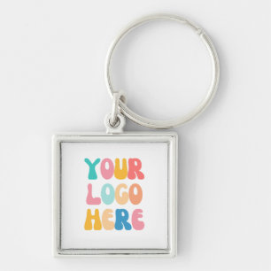 Add your business Logo Modern Minimal Simple Keychain