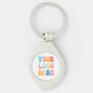 Add your business Logo Modern Minimal Simple Keychain