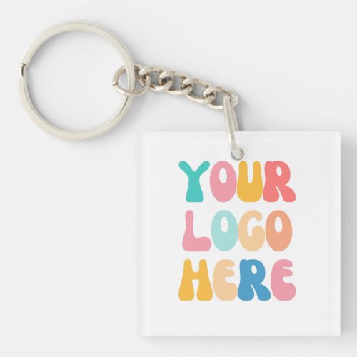 Add your business Logo Modern Minimal Simple Keychain