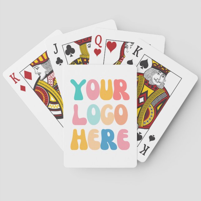 Add your business Logo Modern Minimal Simple Poker Cards (Back)