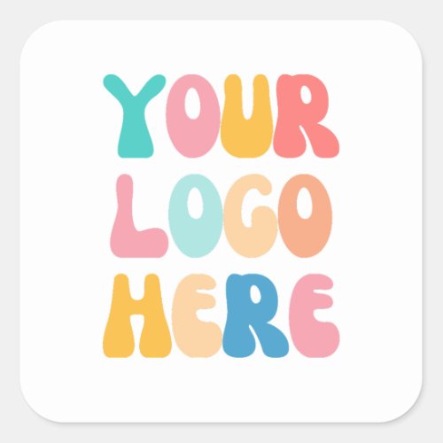 Add your business Logo Modern Minimal Simple Square Sticker