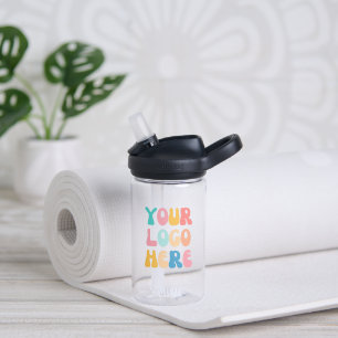 Add your business Logo Modern Minimal Simple Water Bottle