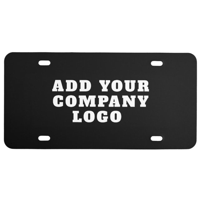 Add Your Business Logo Modern Simple Company Brand License Plate (Front)