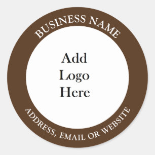 Add your Business Logo, Name and Website or Email Classic Round Sticker