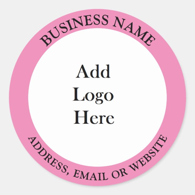 Add your Business Logo, Name and Website or Email Classic Round Sticker (Front)
