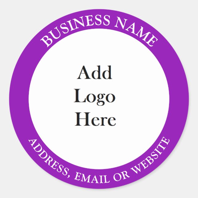 Add your Business Logo, Name and Website or Email Classic Round Sticker (Front)