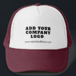 Add Your Business Logo New Employee Custom Trucker Hat<br><div class="desc">Add your brand logo and website address to this cute hat that's perfect to passively advertise your new or established business. Perfect for trade shows or corporate events. Available in other colors. No minimum order quantity and no setup fee. Order as many or as little as you desire for your...</div>
