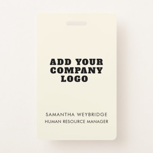 Add Your Business Logo Simple Company Employee Badge