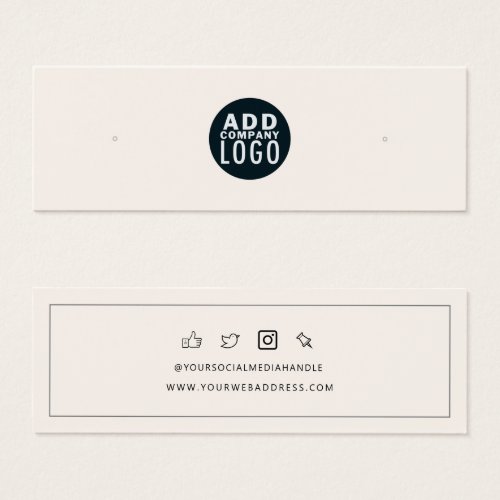 Add Your Business Logo Stud Earring Display Card