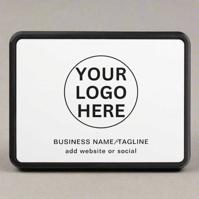 Add Your Business Logo & Text Branded White Hitch Cover (Creator Uploaded)