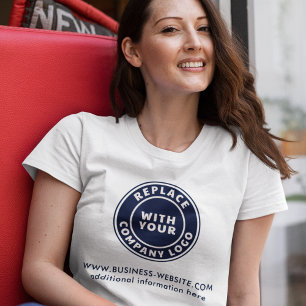 Add Your Business Logo Website Company Employees T-Shirt