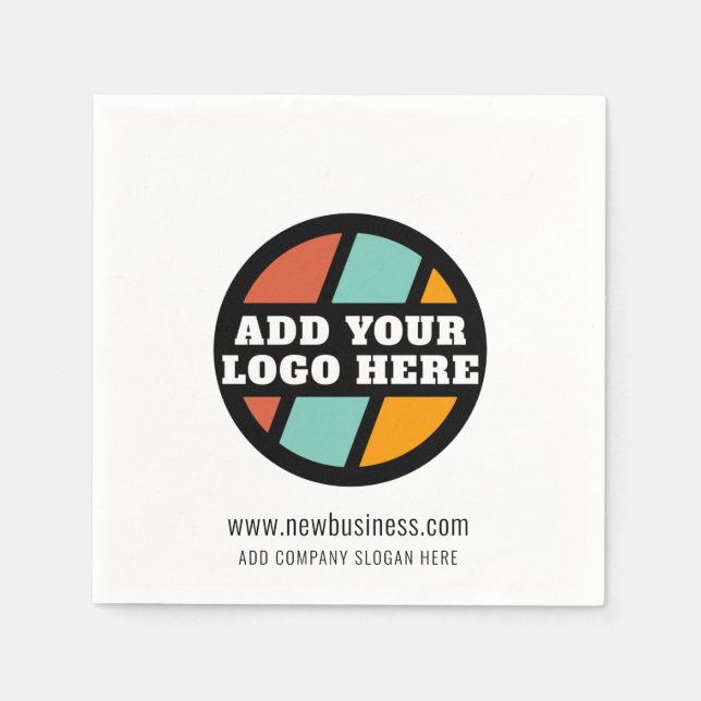 Add Your Business Logo Website Company Promotional Napkins (Front)