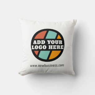 Add Your Business Logo Website Company Showroom Throw Pillow