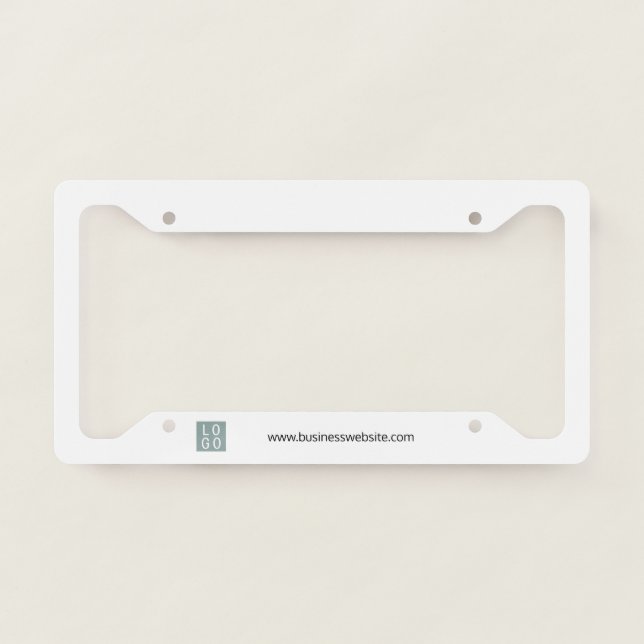 ADD YOUR BUSINESS LOGO WEBSITE MINIMAL PROMOTIONAL LICENSE PLATE FRAME (Front)