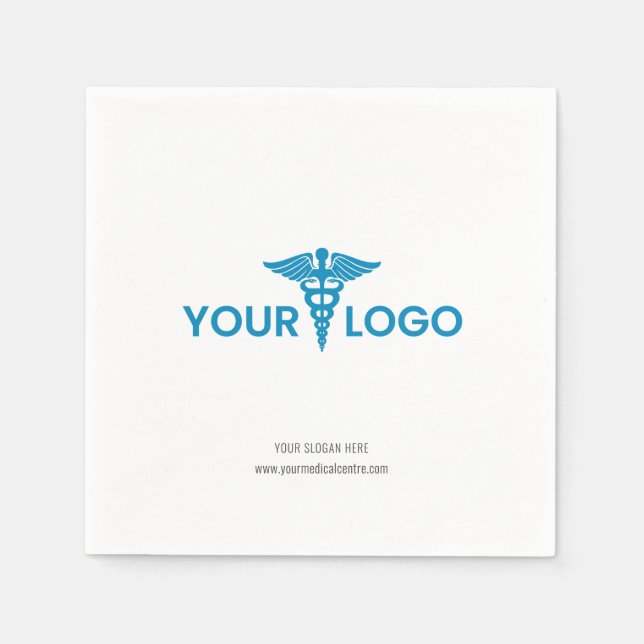 Add Your Business Logo Website Paper Napkins (Front)