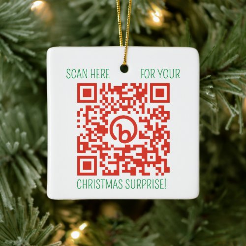 Add Your Business Promo QR Code to a Christmas Ceramic Ornament