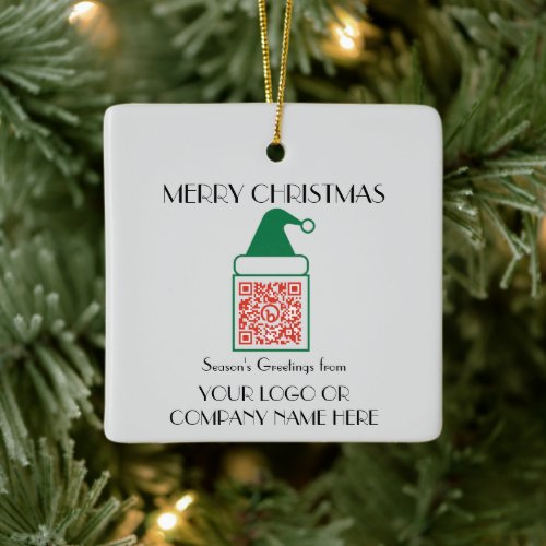 Add Your Business Promo QR Code to a Christmas Ceramic Ornament