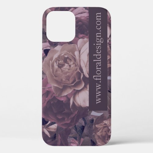 Add Your Business Website Purple Rose Fantasy iPhone 12 Case