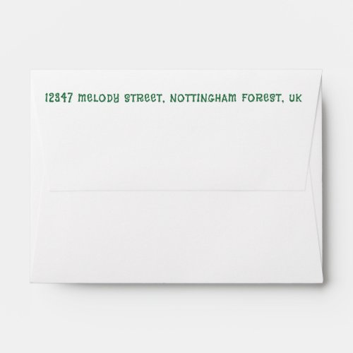 ADD YOUR Charming Return Address to top back flap  Envelope