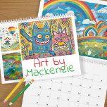 Add Your Childrens Art Personalized Calendar<br><div class="desc">Add your own childrens artwork too this fun custom art unique calendar - simply upload your own kids artwork and make a one of a kind personalized wall calendar that will save space on your fridge from Ricaso.</div>