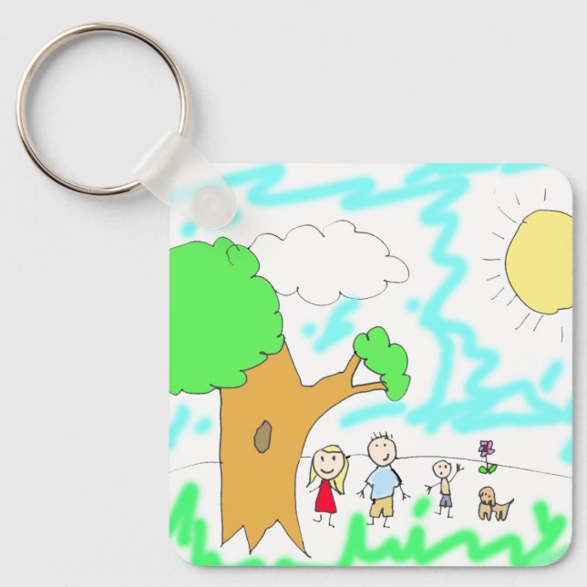 Add your Children's Artwork to this    Keychain (Front)