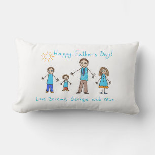 Add Your Child's Artwork Father's Day Throw Pillow