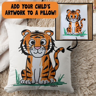 Add Your Child's Artwork to Home Decor  Throw Pillow