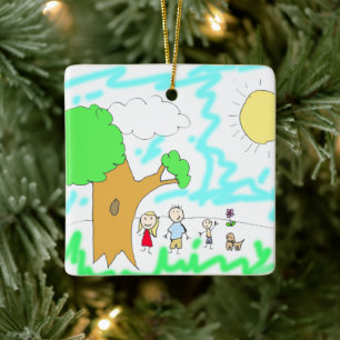 Add Your Child's Artwork to this Ceramic Ornament