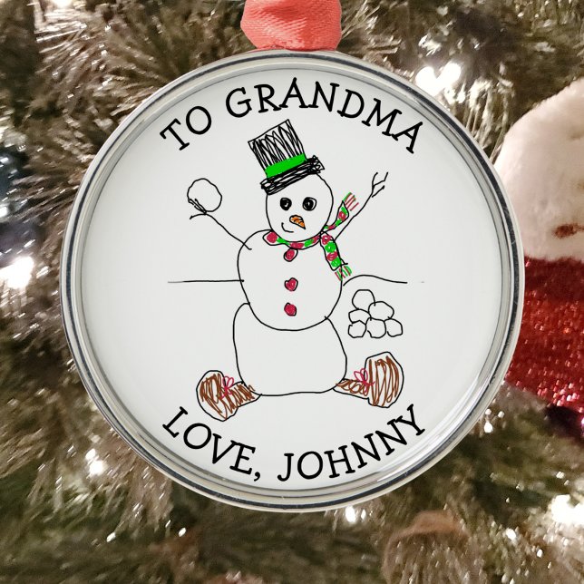 Add Your Child's Artwork to this Christmas  Metal Ornament (Creator Uploaded)