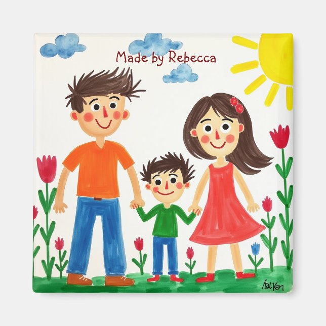 Add your Child's Artwork to this  Coffee Mug Magnet (Front)