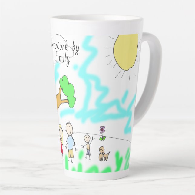 Add your Child's Artwork to this Latte Mug (Right Angle)