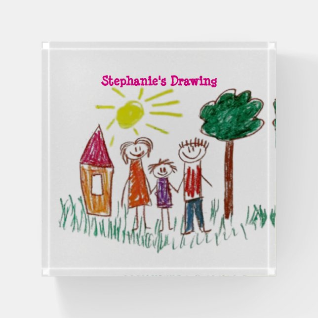 Add your Child's Artwork to this  Paperweight (Front)