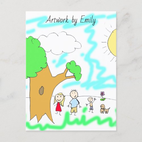 Add your Childs Artwork to this Postcard