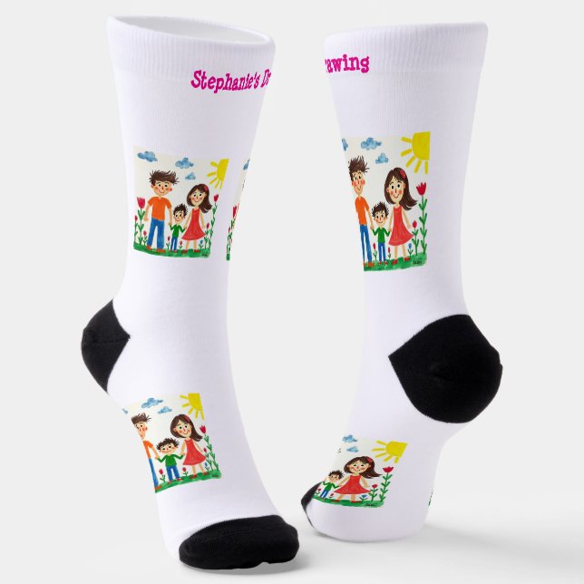 Add your Child's Artwork to this  Socks (Angled)