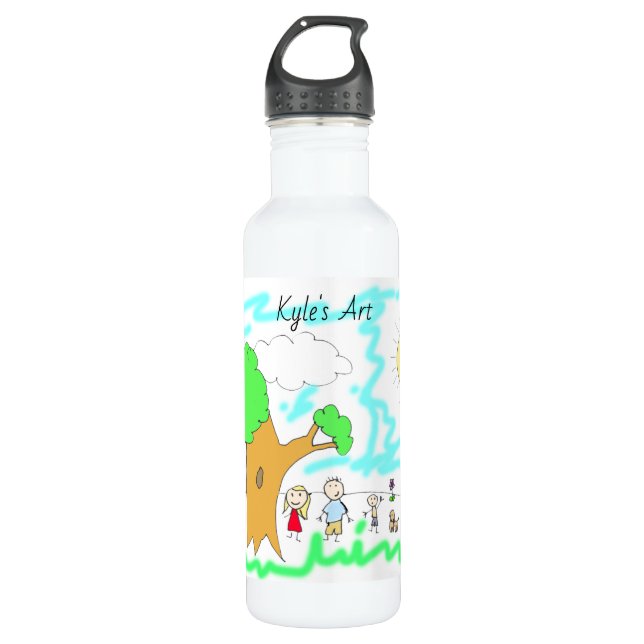 Add your Child's Artwork to this Stainless Steel Water Bottle (Front)