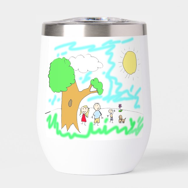 Add your Child's Artwork to this Thermal Wine Tumbler (Front)