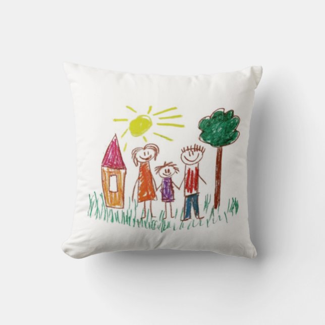 Add your Child's Artwork to this  Throw Pillow (Front)