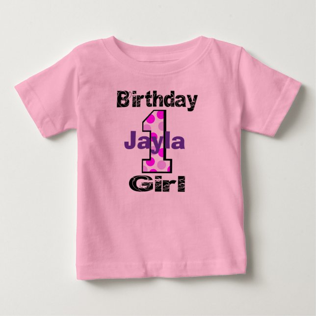Add Your Child's Name 1st Birthday Girl Shirt (Front)